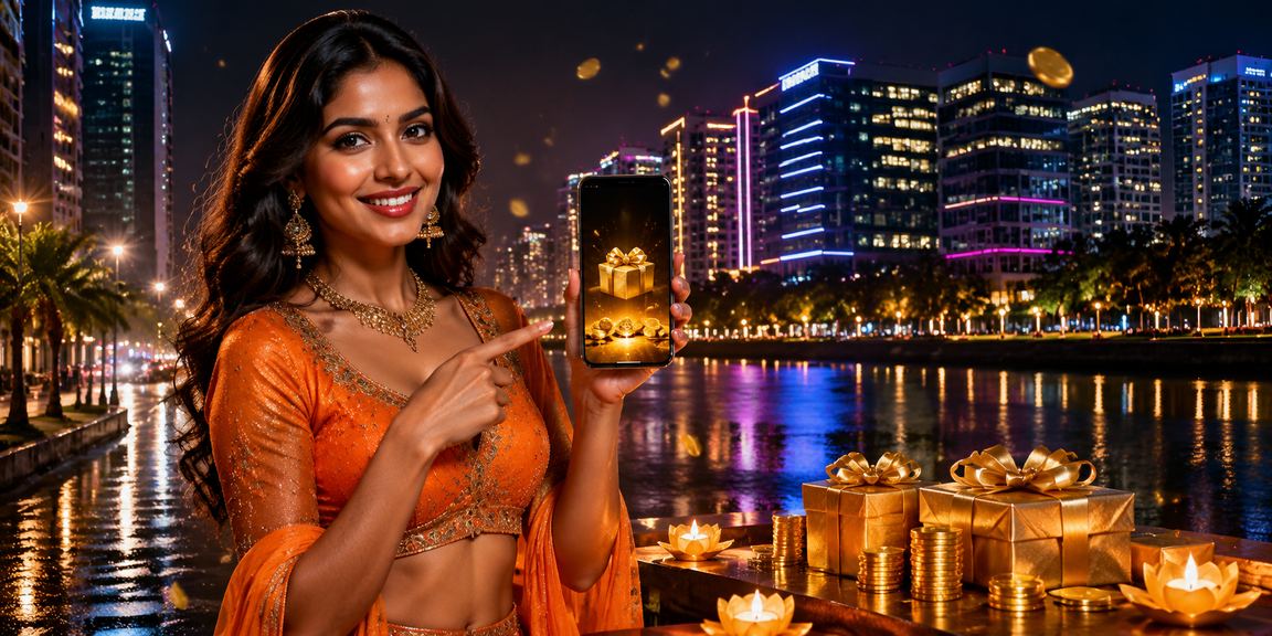 Neon-lit gaming zone featuring cashback bonuses in India